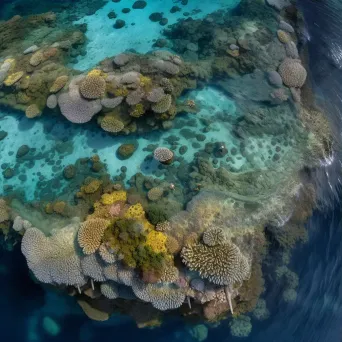 High-resolution satellite image of a coastal reef with coral formations, crystal clear waters, and diverse marine life. - Image 3