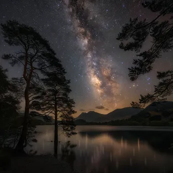 Milky Way Over Tranquil Lake