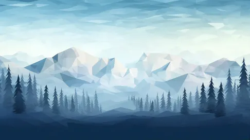 Polygonal depiction of a winter wilderness - Image 1