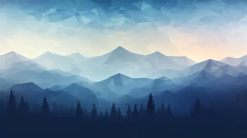 Polygonal depiction of a winter wilderness - Image 4