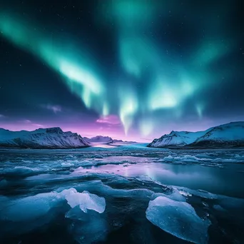 Northern Lights Over Glacier