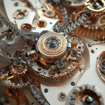 Intricate low poly gear mechanism reflecting horological complexities - Image 4