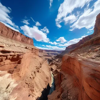 Expansive Canyon System Under Bright Clouds