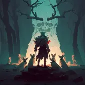 Necromancer raising army from graveyard in eerie glow - Image 2