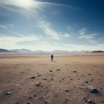 Lone astronaut in vast lunar landscape with Earth in the background - Image 2