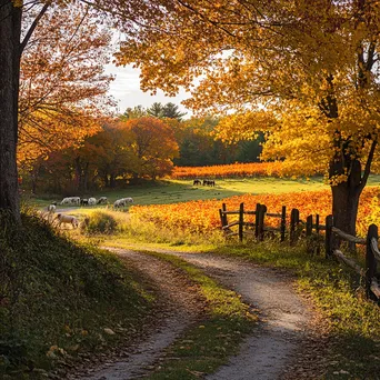 Scenic view of a path in a colorful maple orchard - Image 3