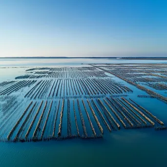 Aerial Shot of Traditional Oyster Beds