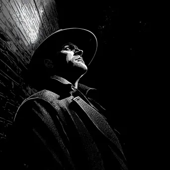 Film-noir detective portrayed in dramatic shadows of graphic novel style - Image 3