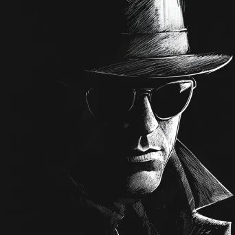 Film-noir detective portrayed in dramatic shadows of graphic novel style - Image 4