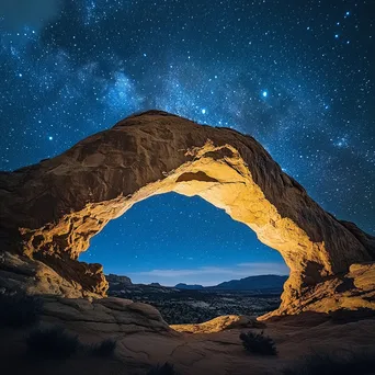 Rock arch illuminated by moonlight - Image 3