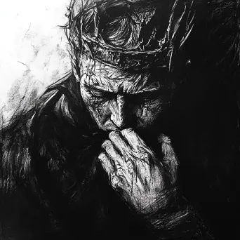 Charcoal sketch of Macbeth