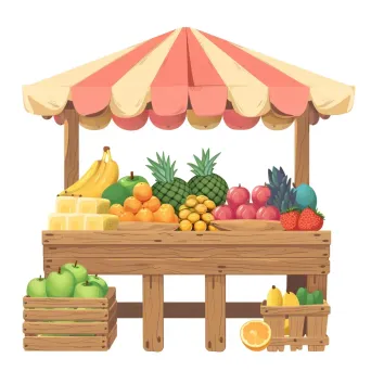 Fruit Stand Logo with Assorted Tropical Fruits - Image 3