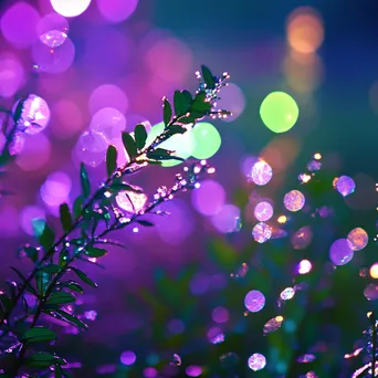 Electric green gradient transitioning into violet with star bokeh - Image 3