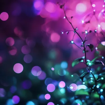 Electric green gradient transitioning into violet with star bokeh - Image 4