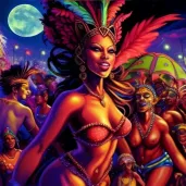 Rio Carnival celebration with samba dancers in colorful costumes - Image 3