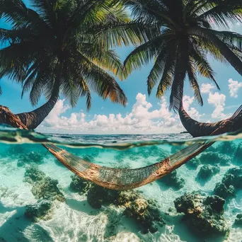 Hammock between palm trees on a tropical island - Image 2