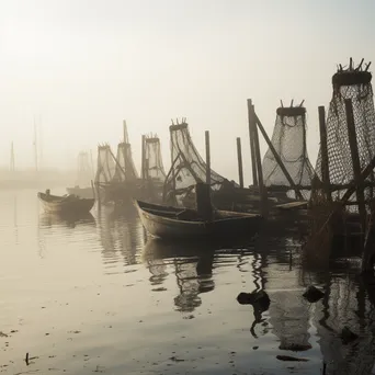 Historical Oyster Farming Scene