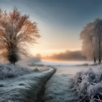 Frosty winter wonderland in the countryside - Image 2