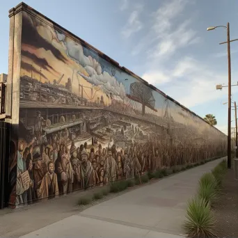 Mural spanning border wall symbolizing unity and shared humanity - Image 1