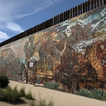 Mural spanning border wall symbolizing unity and shared humanity - Image 2