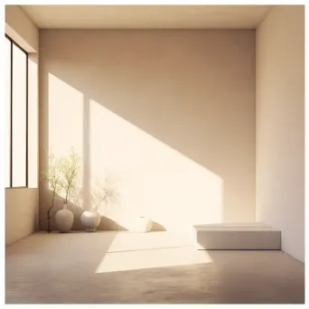 Quiet Meditation Room with Morning Sunlight