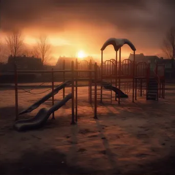 Empty playground under sunset sky - Image 2