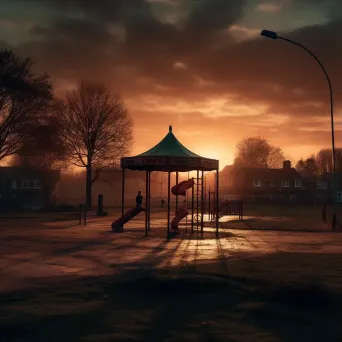 Empty playground under sunset sky - Image 3