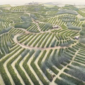 Aerial view of vineyard with geometric patterns - Image 3