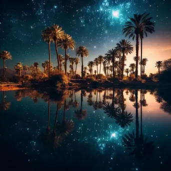 Milky Way over Desert Oasis