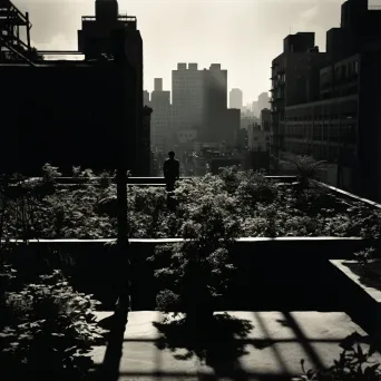 Tranquil rooftop garden with panoramic city views - Image 1