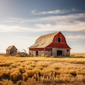 Traditional red barn with hay loft - Image 1