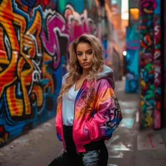 Vibrant alleyway portrait shot on Canon EOS R6 - Image 1