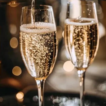 Champagne glasses clinking with bubbles, shot on Sony A7R IV - Image 4