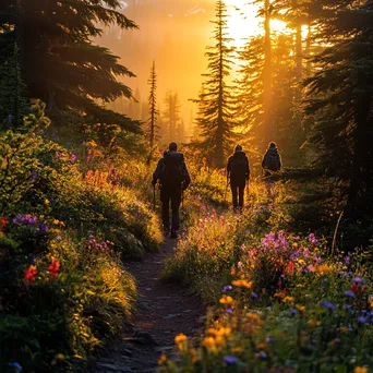 Sunrise on a Forest Trail