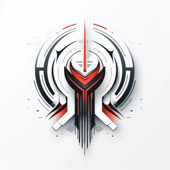 Futuristic abstract emblem logo on white background - Image 4