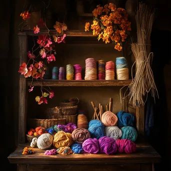 Cozy Wool Dyeing Studio Scene