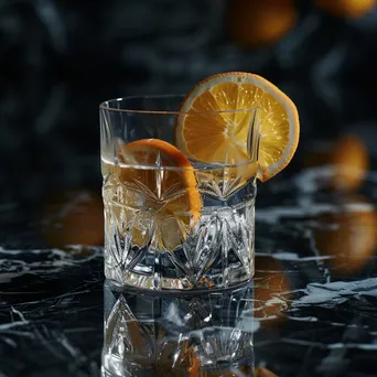 Crystal glass cocktail on a black marble surface - Image 1