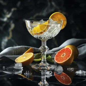 Crystal glass cocktail on a black marble surface - Image 2