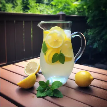 Refreshing lemonade pitcher with citrus and mint, shot on iPhone SE - Image 2