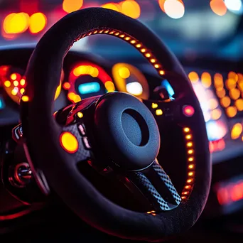 Close-up of a high-performance racing car steering wheel - Image 3