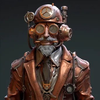 Low Poly Steampunk Inventor