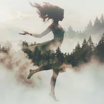 Dancer in Nature: Double Exposure