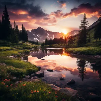 Reflections of a Plateau at Sunset