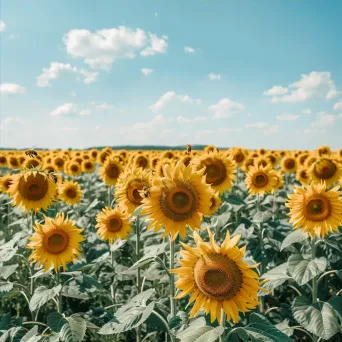 Field of sunflowers in full bloom under a clear blue sky - Image 4