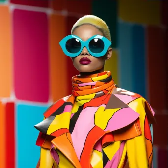 Colorful avant-garde fashion runway scene - Image 3