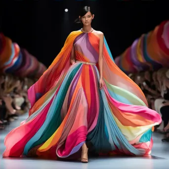 Colorful avant-garde fashion runway scene - Image 4