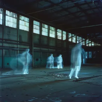 Ghostly Light Trails in Abandoned Building