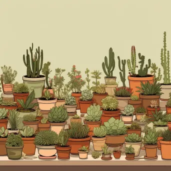 Image of a variety of succulent plants in a terracotta pot - Image 1