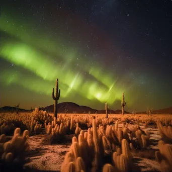 Aurora australis above desert landscape - Image 2