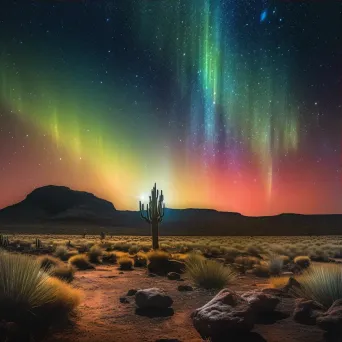 Aurora australis above desert landscape - Image 3